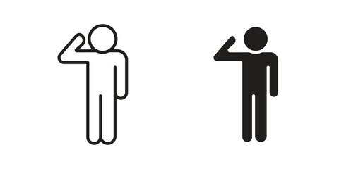 Salute icon for web designs. editable pictogram.