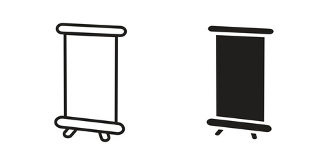 Roll up banners icon for web designs. editable pictogram.
