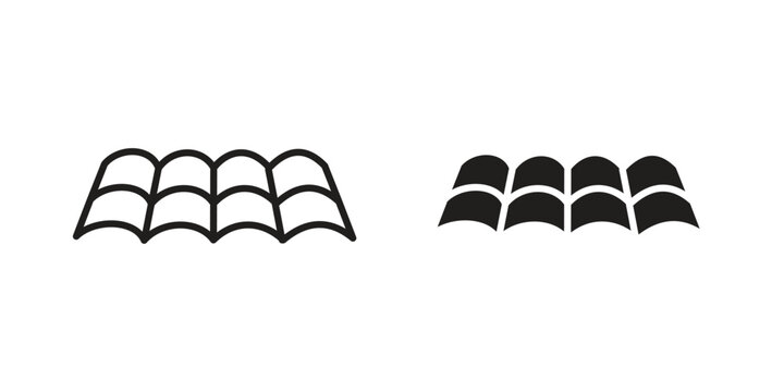 Roof tile icon for web designs. editable pictogram.