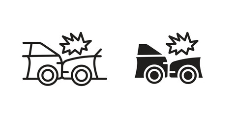 Rear end collision icon for web designs. editable pictogram. © Annimo
