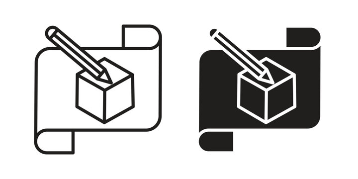 Prototyping icon for web designs. editable pictogram.