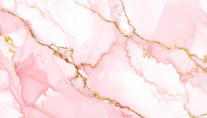 Pink Marble Texture with Golden Veins Showing Luxurious and Elegant Design for Background