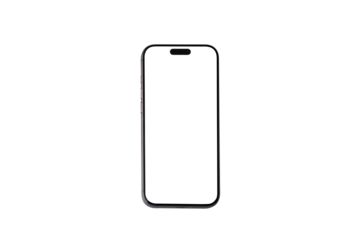 Smart Phone Mockup of Template of PNG  Transparent Background , Closeup studio shot Mock up isolate flat rays screen