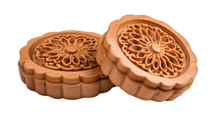 Mooncake mold wooden, background isolated on a Transparent background, PNG file.