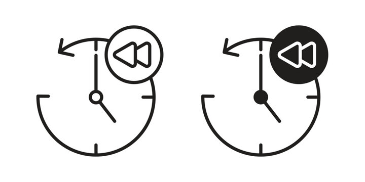 Past icon for web designs. editable pictogram.