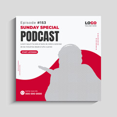 Podcast live talk show social media Instagram post template