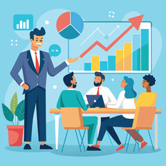 Business Planning Concept..business team with graph