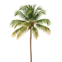 Isolated Majestic Palm Tree with Lush Fronds on a Transparent Canvas Revealing Unique Elegance
