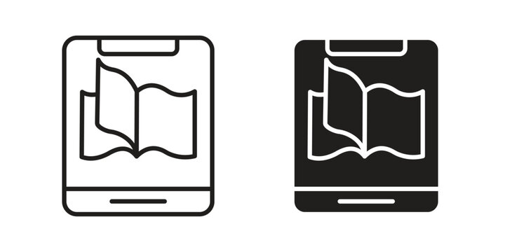 Ebook icon for web designs. editable pictogram.