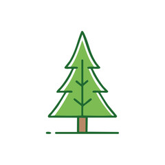 Fototapeta premium Isolated evergreen fir tree illustration icon against black background festive holiday season