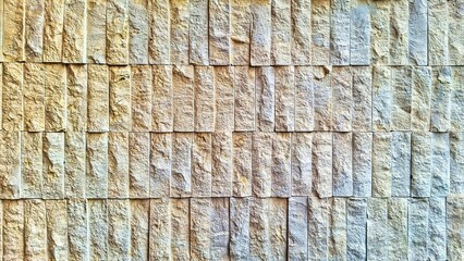 Textured Stone Wall with Rectangular Tiles