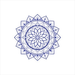 Fototapeta premium Here's a blue 3D vector illustration of a round snowflake sphere ornament with an intricate floral network pattern