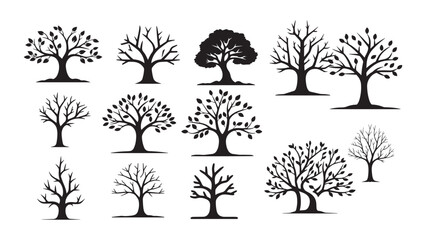 Tree Silhouette Collection Vector Illustration