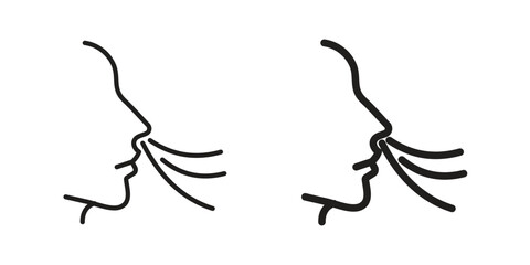 Breath icon for web designs. editable pictogram.