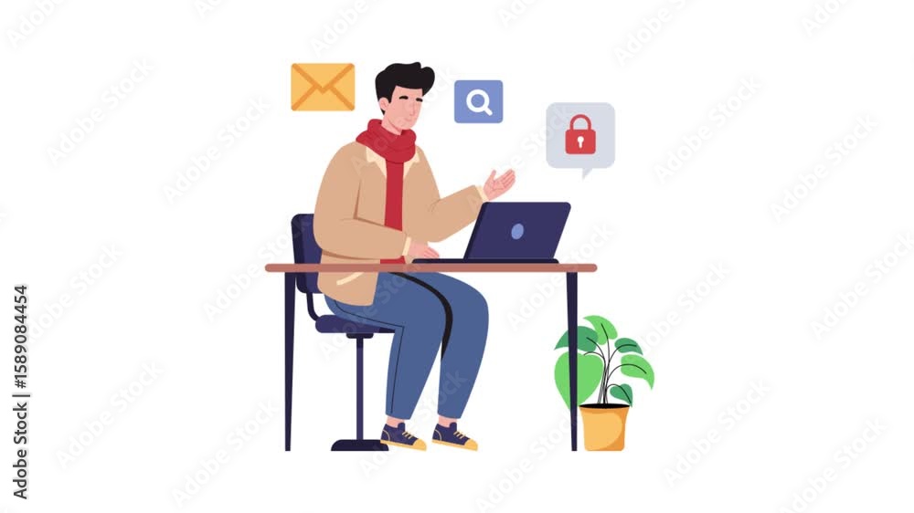 Poster email and account security video animated mp4 file