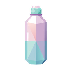 Geometric crystal water bottle with pastel colors and teal cap
