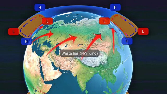 Temperate zone atmospheric circulation