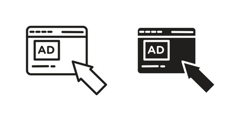 Advertising icon for web designs. editable pictogram.