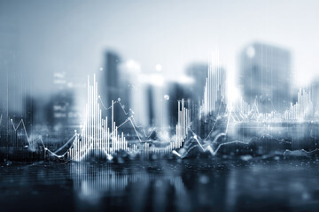 Business abstract image with high tech graphs and diagrams