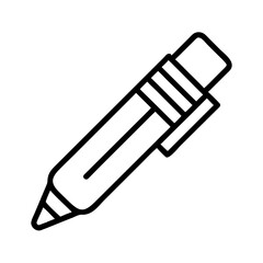 Fototapeta premium Minimalistic black pen illustration on white background 
