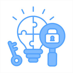 Problem Solving Blue Icon Vector Illustration