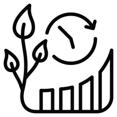 Future Growth Strategies Icon Line Vector Illustration