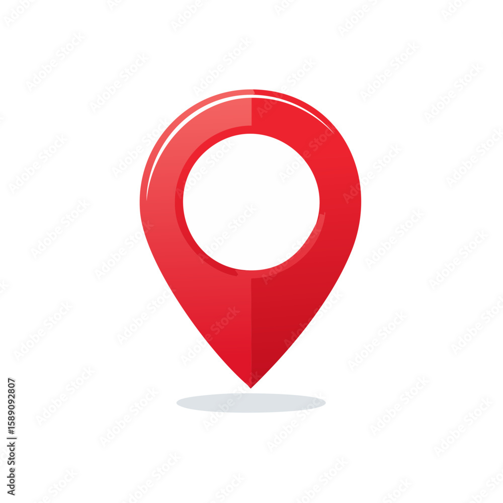 Poster shiny red map pin pointer location marker on black background travel direction gps navigation destin