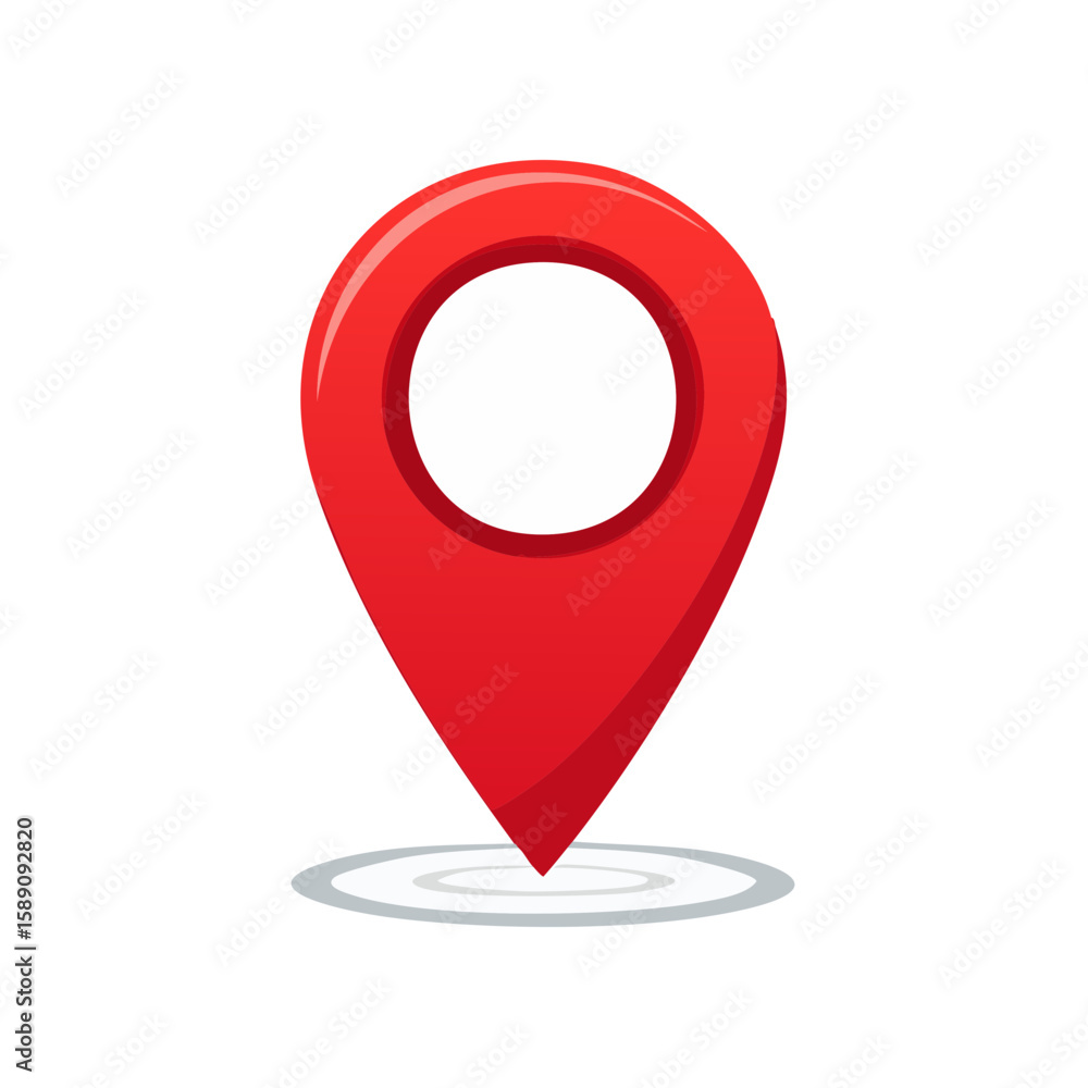 Poster red location pin marker graphic isolated on black find direction indicator symbol sign location on m