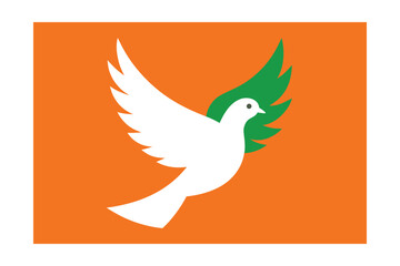 Illustration Of Dove Flying With Indian Tricolor Flag