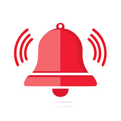 Alert symbol illustration on black background notification bell icon for attention warning or alarm system
