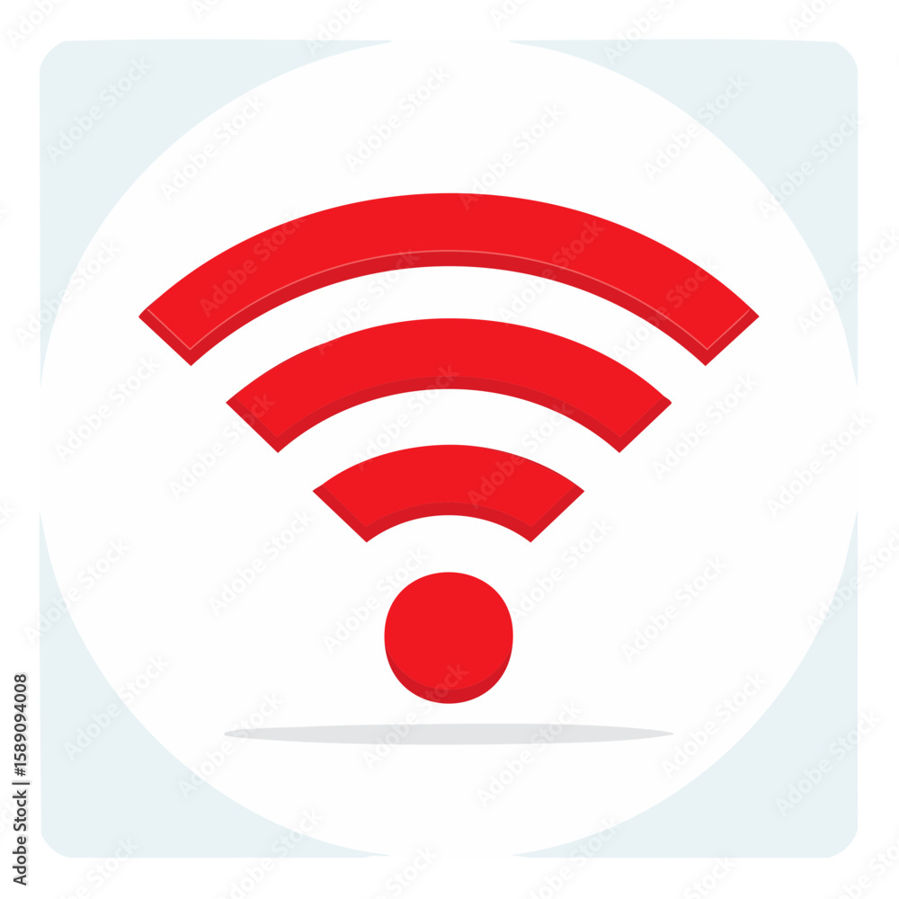 Poster red wifi symbol wireless connection network icon internet access communication modern tech digital h