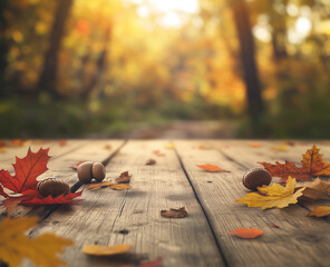 Thanksgiving or fall background with copy space