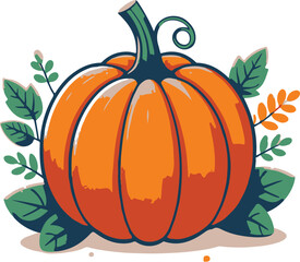A Pumpkin clip art flat vector