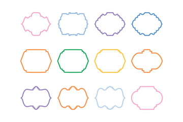 Badges Emblem frame Linear Design outline- SET 12