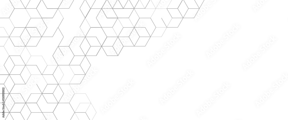Poster vector abstract design element with geometric hexagons science background