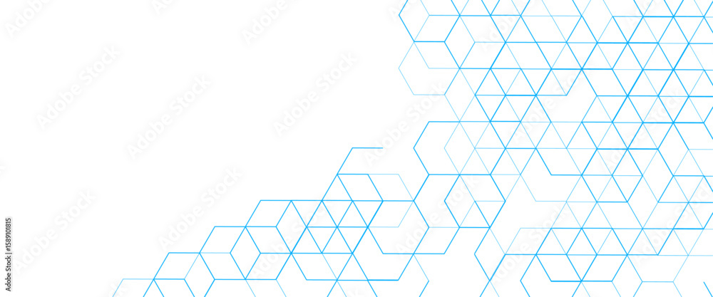 Poster vector abstract design element with geometric hexagons science background