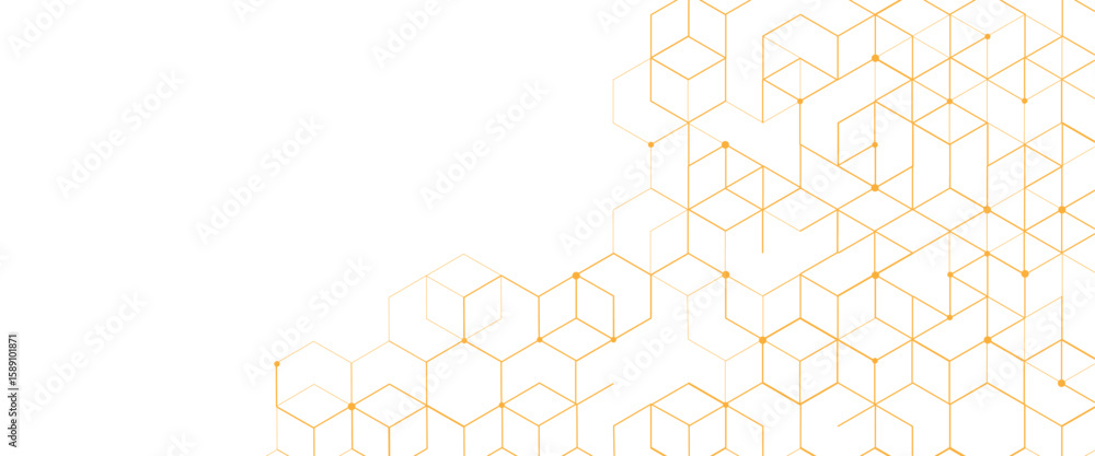 Poster vector abstract design element with hexagon geometric on a white background