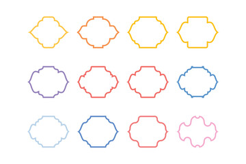 Badges Emblem frame Linear Design outline- SET 12