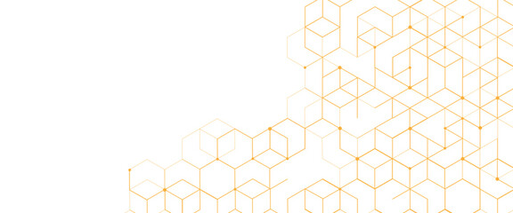 Vector abstract design element with hexagon geometric on a white background