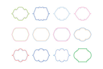 Badges Emblem frame Linear Design outline- SET 12