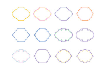 Badges Emblem frame Linear Design outline- SET 12