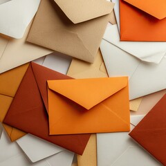 Colorful envelopes piled high (1)