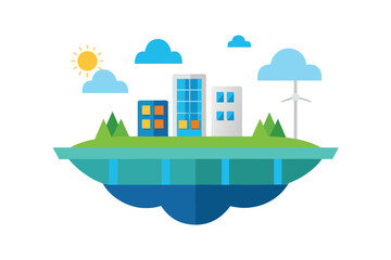 Clean Energy Floating City With Solar Parks