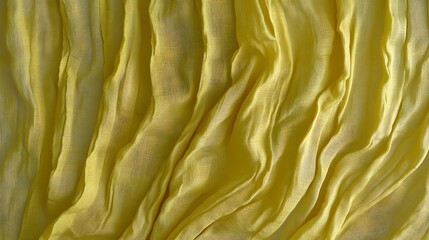 Draped Yellow Fabric Texture Background, Soft Woven Cloth, Light Yellow Textile