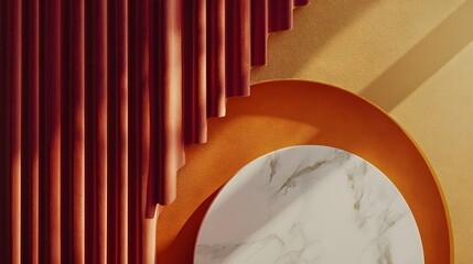 Abstract Autumnal Background Marble Texture Orange Brown Drapes