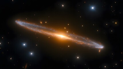 Stunning Cosmic Spiral Galaxy Space Background Orange Blue Stars