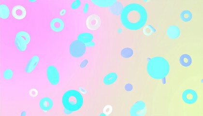 Abstract 3D Pastel Objects Rotating with Smooth Motion on a Gradient Background in Pink and Yellow Tones