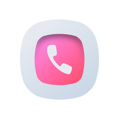 Glass Phone Icon Button – Modern UI Kit Element
