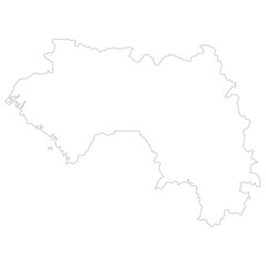 Guinea map. Map of Guinea in white color