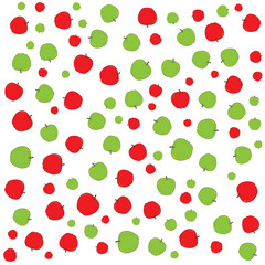 Colorful seamless vector pattern with red and green apples